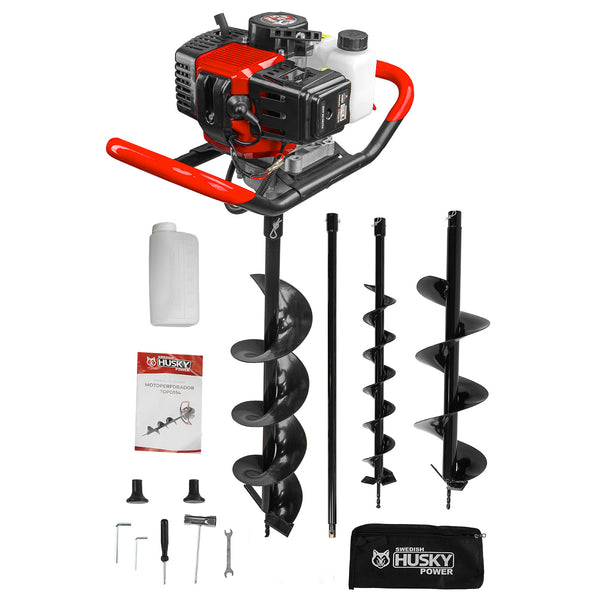 Motoperforadora Husky 52cc 2.5 Hp Con 3 Barrenos Y Extensión 90cm – TOPO554