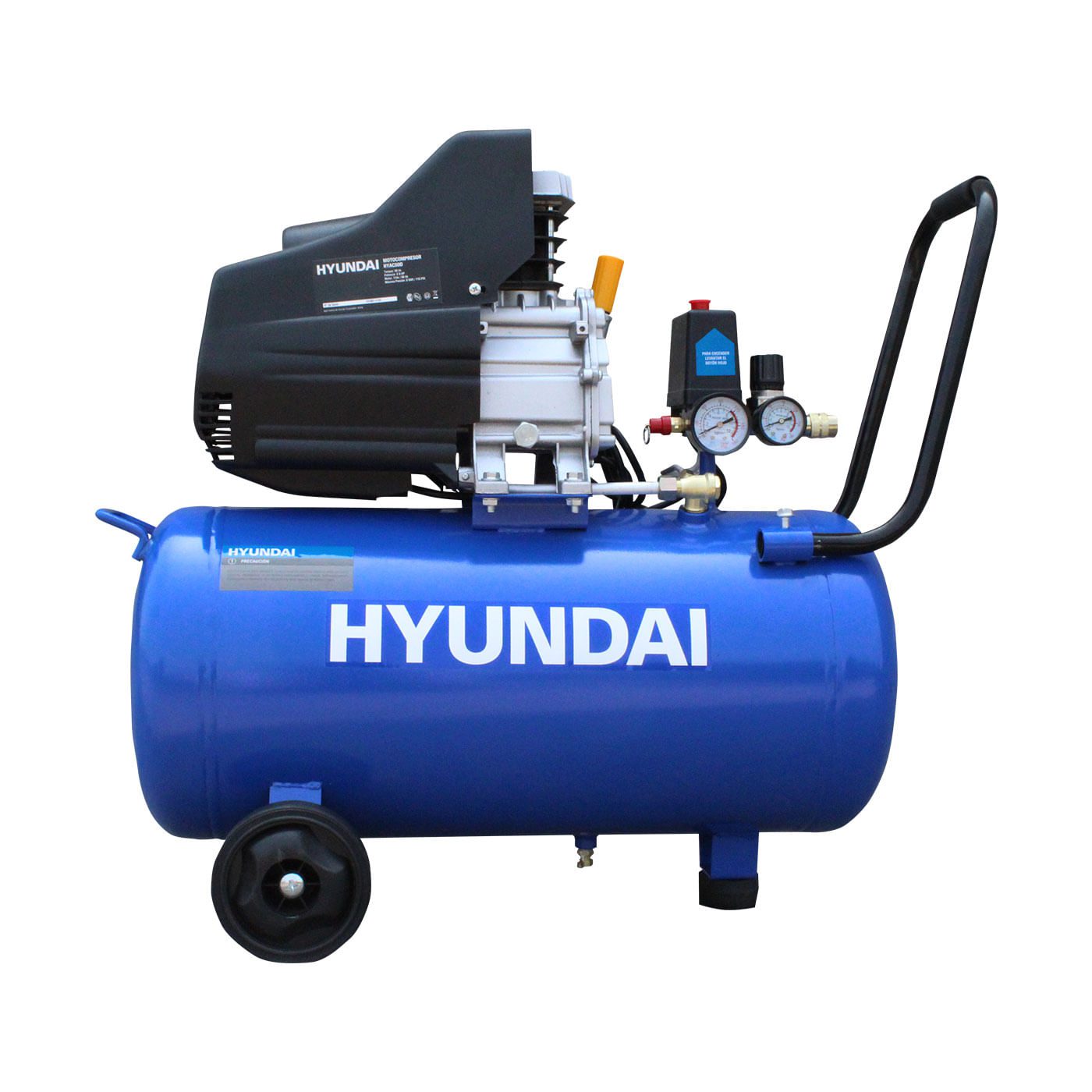 Compresor De Aire Eléctrico Hyundai 50 Litros Directo 2 Hp 115psi Horizontal 110v/60hz – HYAC50D