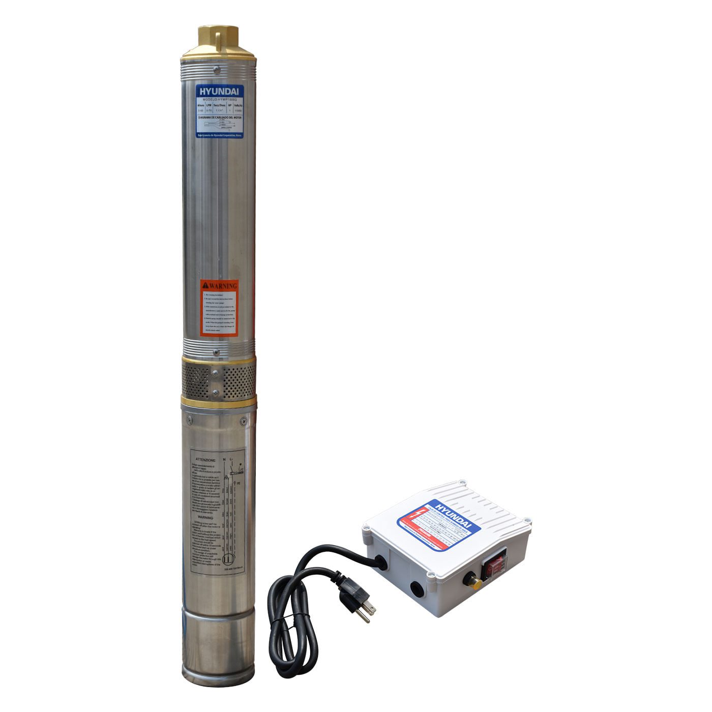 Bomba De Agua Hyundai 1/2 Hp Monofásica Pozo De 3″ Salida 1 1/4″ – HYWP5030G