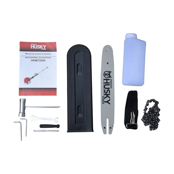 MOTOSIERRA TELESCOPICA SWEDISH HUSKY POWER C/BARRA 12" 26 CC 1 HP - HKMT2600